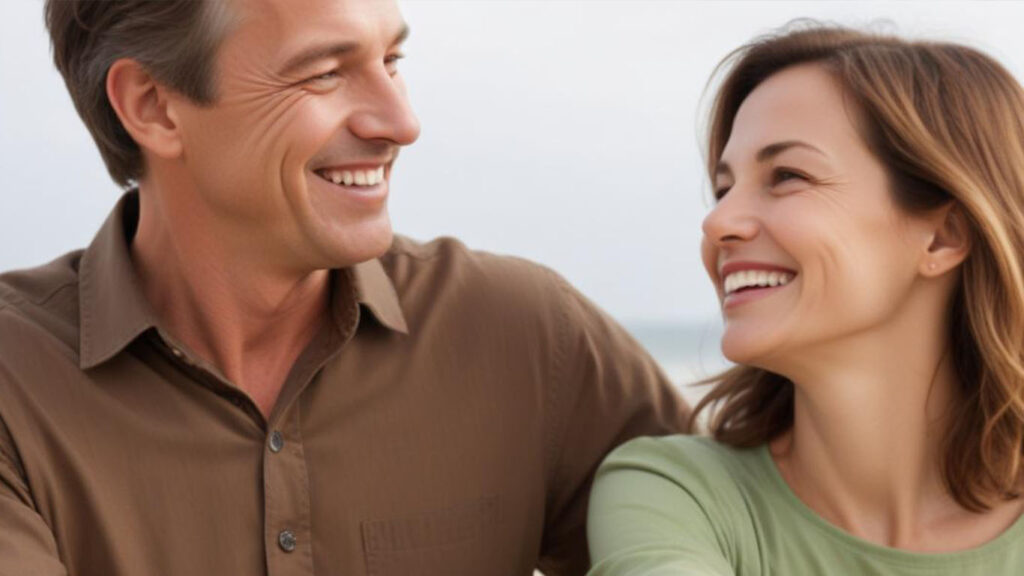 Couple smiling at each other